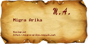 Migra Arika névjegykártya